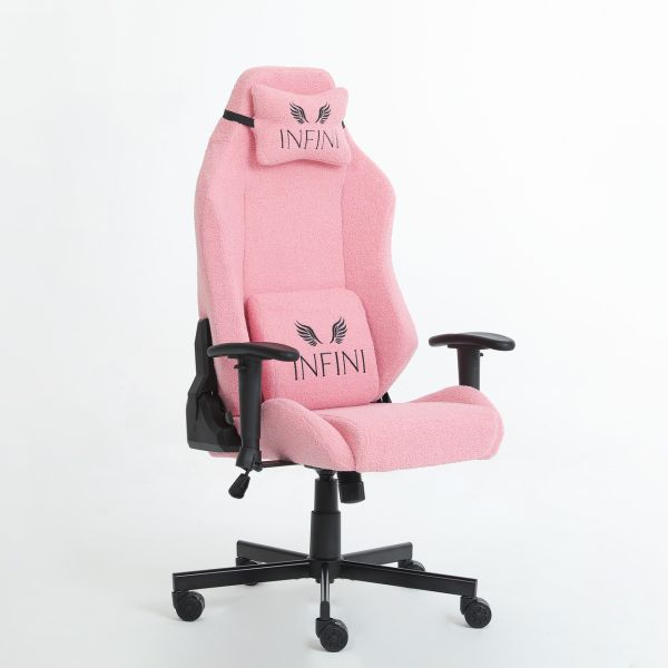 Компьютерное кресло из экомеха Infini BOUCLE Розовый, Zenga ткань