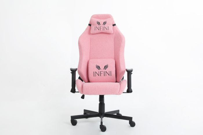 Компьютерное кресло из экомеха Infini BOUCLE Розовый, Zenga ткань
