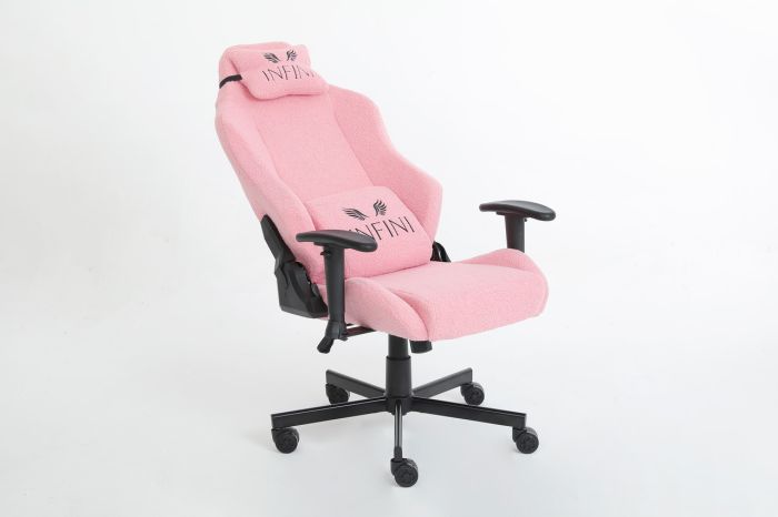 Компьютерное кресло из экомеха Infini BOUCLE Розовый, Zenga ткань