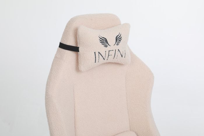 Компьютерное кресло из экомеха Infini BOUCLE Кремовая, Zenga ткань