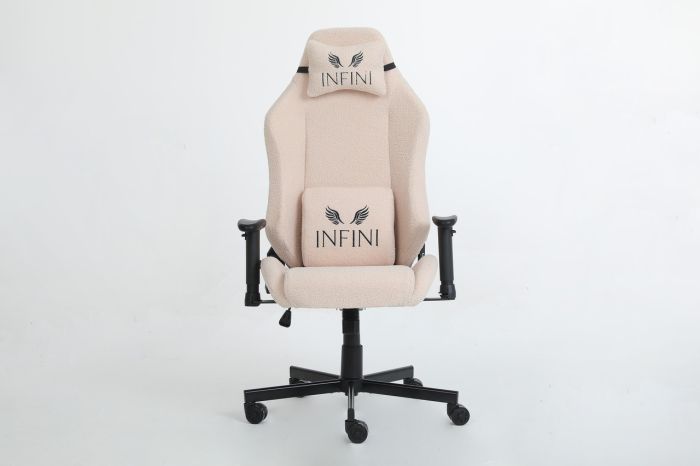 Компьютерное кресло из экомеха Infini BOUCLE Кремовая, Zenga ткань