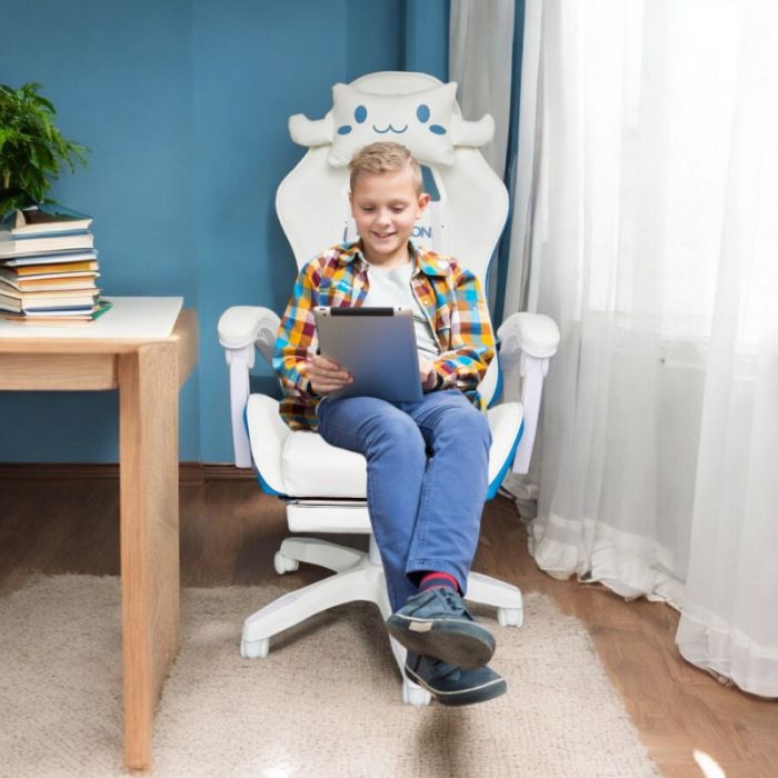 Компьютерное кресло KIDS ZONE KO27N Бело-голубой, экокожа
