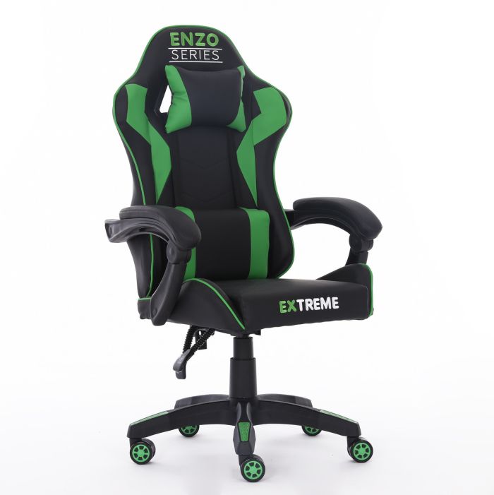 Компьютерное кресло Extreme ENZO Черно-зеленый, Zenga экокожа