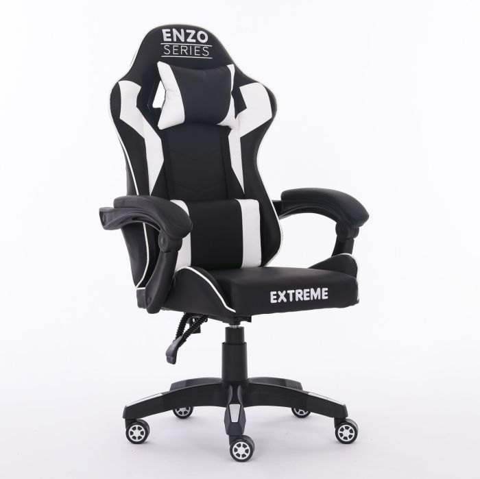 Компьютерное кресло Extreme ENZO Черно-белый, Zenga экокожа