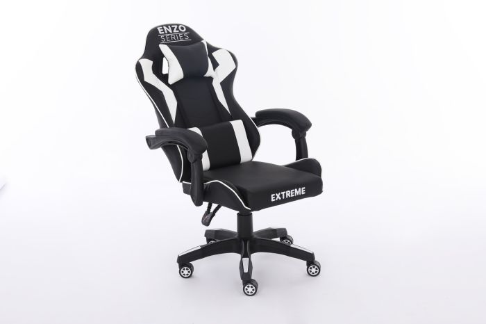 Компьютерное кресло Extreme ENZO Черно-белый, Zenga экокожа