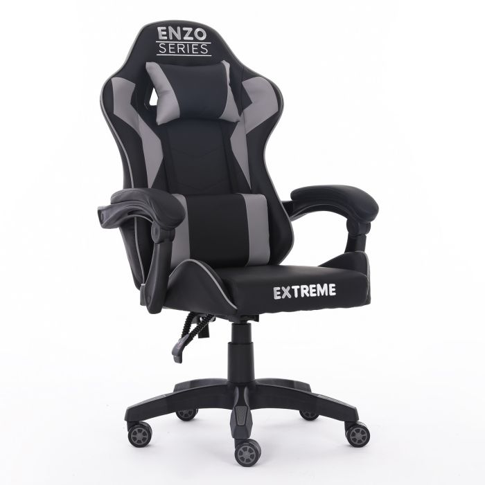 Компьютерное кресло Extreme ENZO Черно-серый, Zenga экокожа