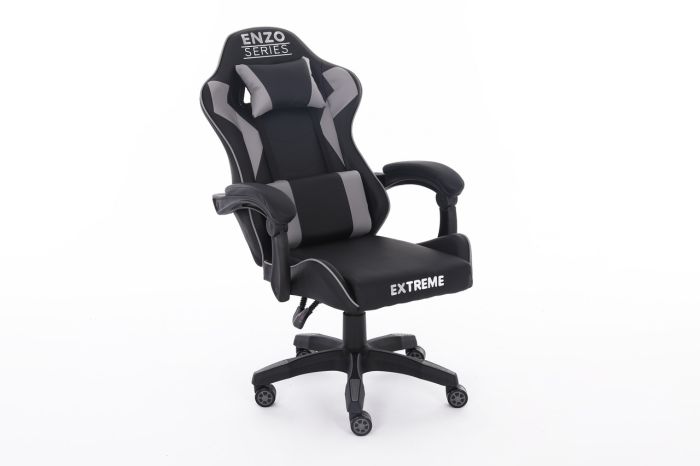 Компьютерное кресло Extreme ENZO Черно-серый, Zenga экокожа