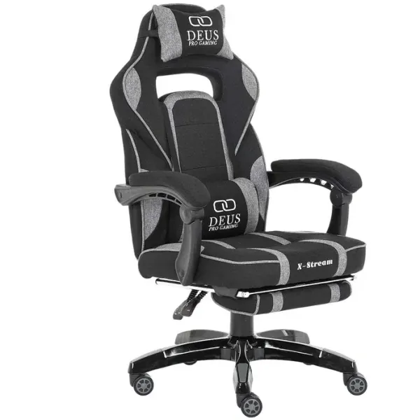 Компьютерное кресло из ткани DEUS X-STREAM Черно-серый, Zenga ткань