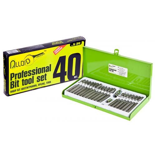 Набір біт (насадок до викруток) шестиганних, SPLINE,TORX 40 пред. Alloid