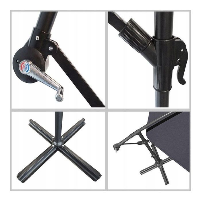 Парасоля садова з нахилом та LED підсвіткою Ecarla OGP11K Кремовий