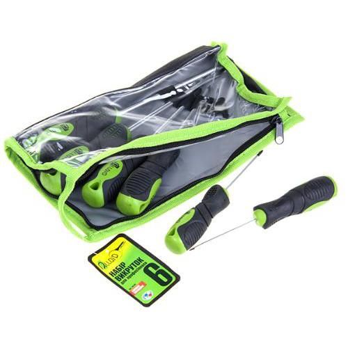 Набор отверток крест и шлиц, 6 предм (сумка) Alloid (НО-6С)