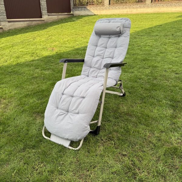 Садовий шезлонг тканинний + матрац Sofotel ChillWell 286402 Світло-сірий