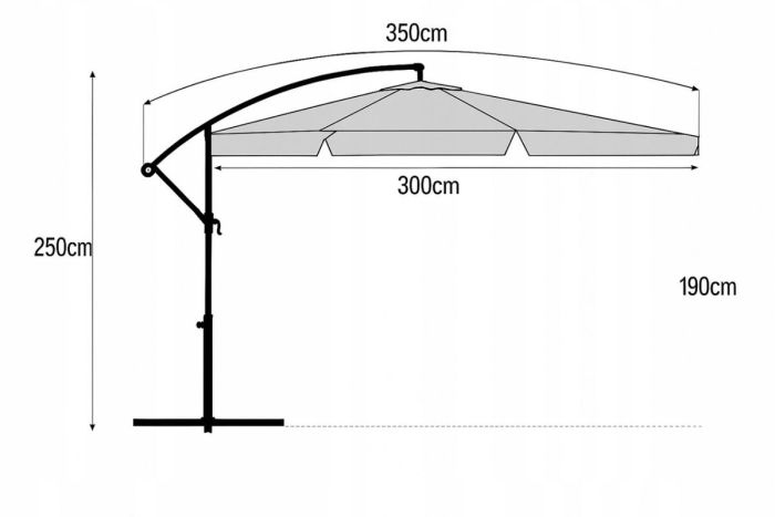 Парасоля садова з нахилом Ideal Garden YN7011 Зелений
