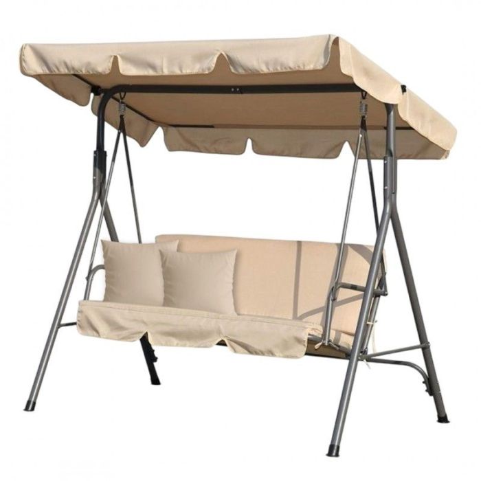 Садова гойдалка Ecarla H001 3-х місна Бежевий