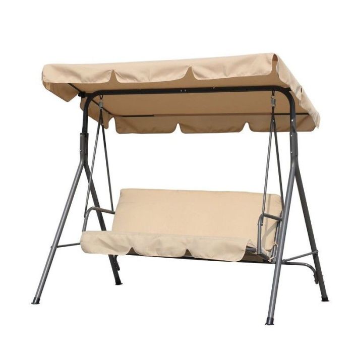 Садова гойдалка Ecarla H001 3-х місна Бежевий