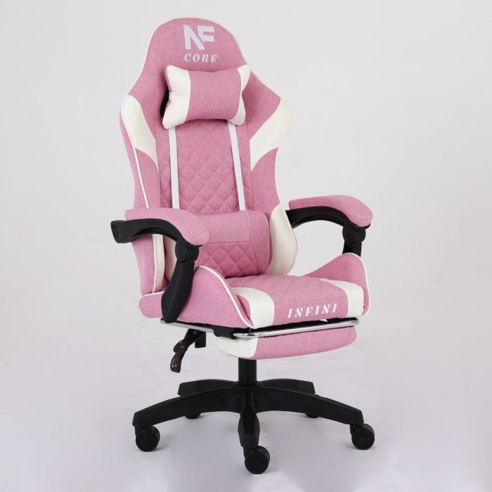 Комп'ютерне крісло із тканини Infini Core Рожево-білий