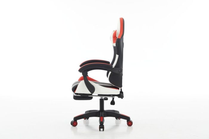 Комп‘ютерне крісло з підставкою для ніг EXTREME R1 Чорно-біло-червоний