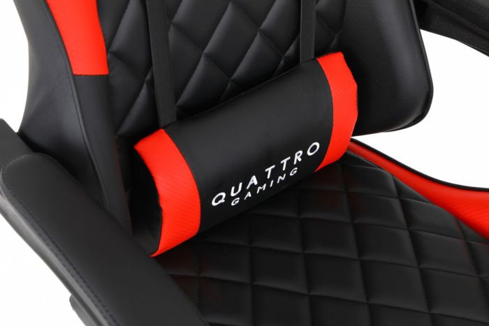 Комп‘ютерне крісло із підставкою для ніг CARBON Quattro Gaming Чорно-червоний