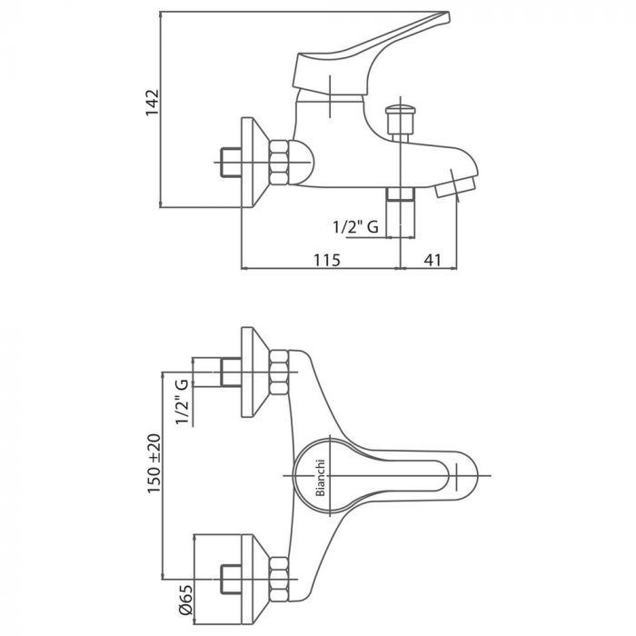 Смеситель для ванны Bianchi Delta VSCSTR2004DLTSKCRM