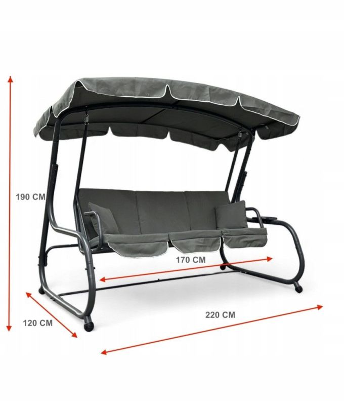 Садова гойдалка IdealGarden MAS-4026 3-х місна Зелений