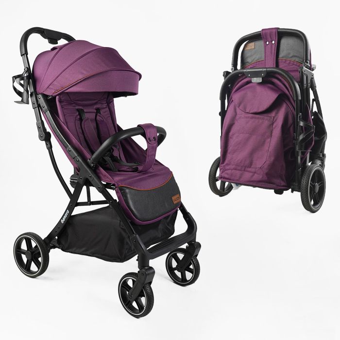 Детская прогулочная Коляска JOY "Geneva" (GN-42285) серая, футкавер, подстаканник, телескопическая ручка