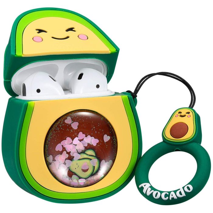 Силиконовый футляр Fruits series with Sparkles & Water для наушников AirPods 1/2 + кольцо