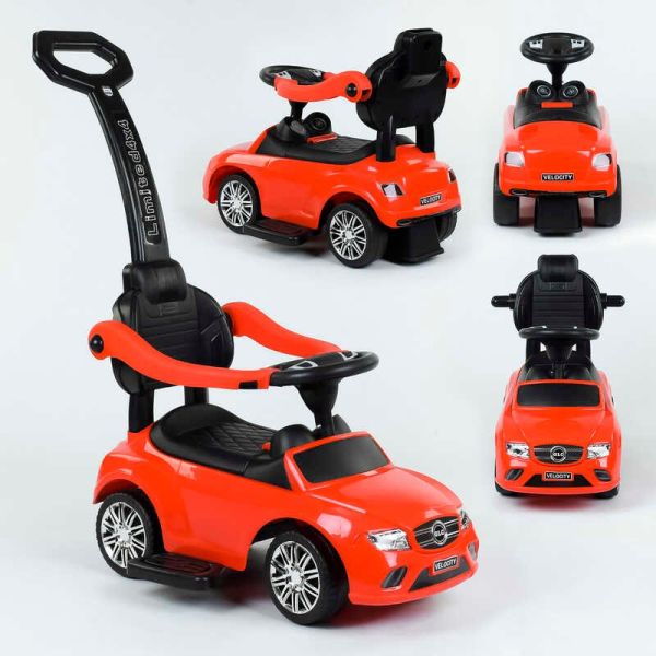 Автомобиль-толокарь с ручкой JOY (806 S-15905) цвета КРАСНЫЙ