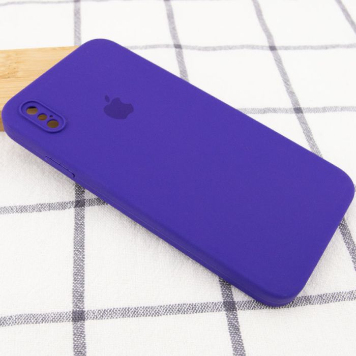 Чехол Silicone Case Square Full Camera Protective (AA) для Apple iPhone XS/X (5.8")