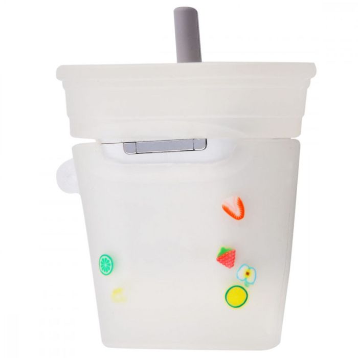 Силиконовый футляр Logo series для наушников AirPods 1/2 + карабин