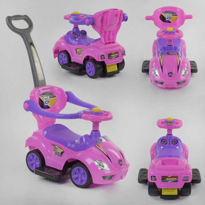 Автомобіль-толокар JOY Рожевий (3545 - Р) з батьківською ручкою