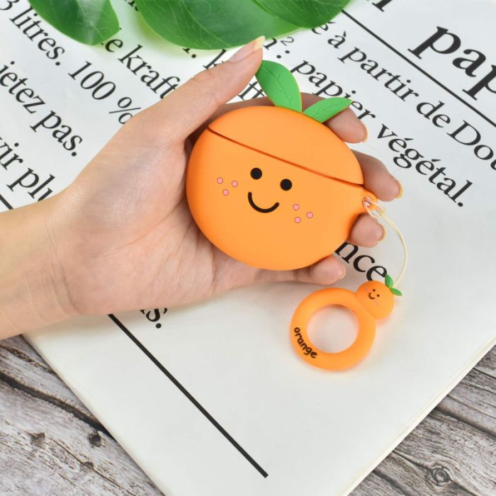 Силиконовый футляр Smile Fruits series для наушников AirPods 1/2 + кольцо