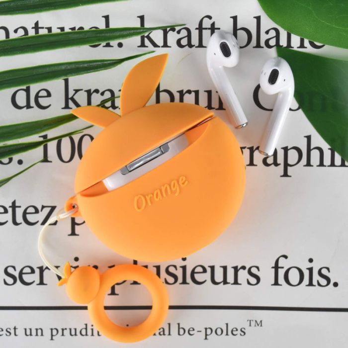 Силиконовый футляр Smile Fruits series для наушников AirPods 1/2 + кольцо