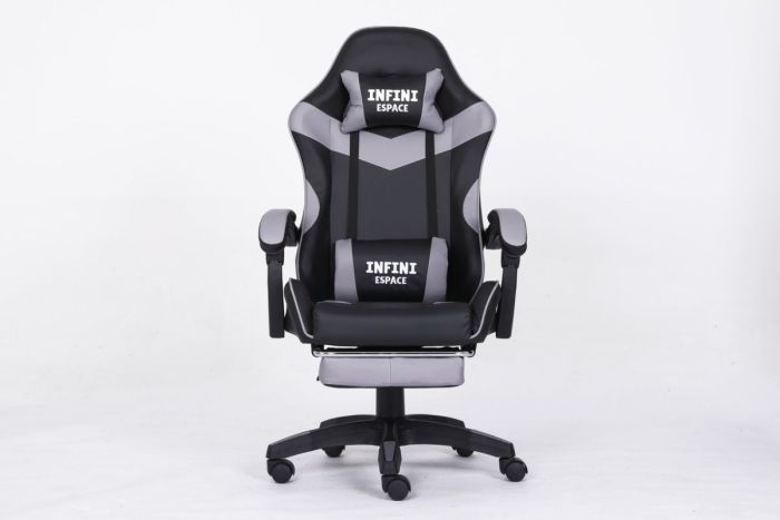 Компьютерное кресло с подставкой для ног INFINI ESPACE Черно-серый