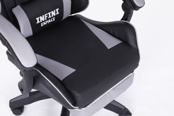 Компьютерное кресло с подставкой для ног INFINI ESPACE Черно-серый