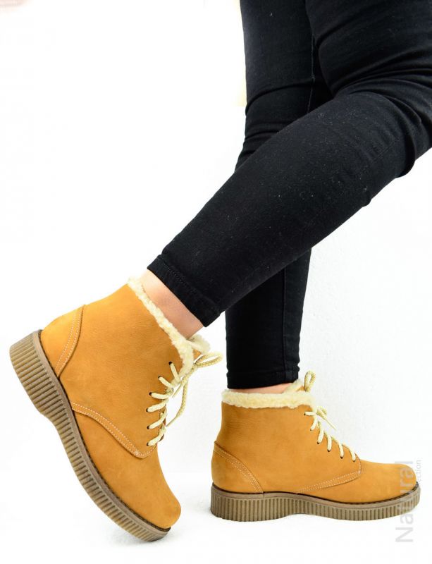 Горчичные ботинки на зиму Kepper