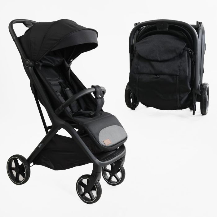 Детская прогулочная Коляска JOY "Willow" (WL-65316) черная, футкавер, подстаканник, телескопическая ручка