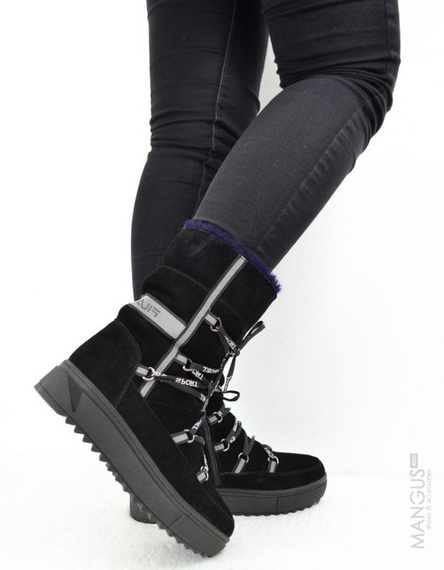 Теплые полусапожки Black F